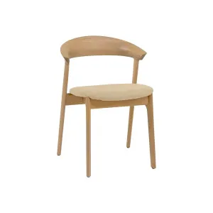 Ilora Upholstered Dining Chair - Plaster - Blonde Oak by GlobeWest, a Chairs for sale on Style Sourcebook