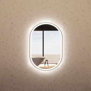 Brushed Copper Framed Oval LED Mirror by Aquaperla, a Illuminated Mirrors for sale on Style Sourcebook
