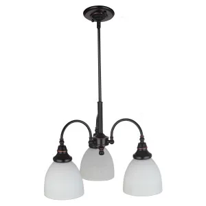 Benson 3 Light Pendant Arms Down, Bronze by Lighting Inspirations, a null for sale on Style Sourcebook