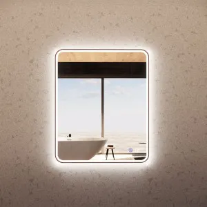 Brushed Copper Framed Rectangle LED Mirror by Aquaperla, a Illuminated Mirrors for sale on Style Sourcebook