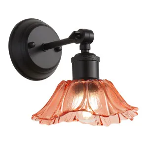Oriel Lighting Fleur Sculptural Vintage Clear Glass Wall Light - Black and Pink by Oriel Lighting, a Wall Lighting for sale on Style Sourcebook