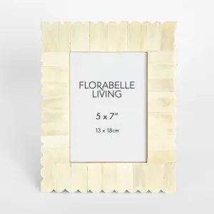 Rhea Bone Inlay 5 x 7 " Photo Frame White by Florabelle Living, a Prints for sale on Style Sourcebook