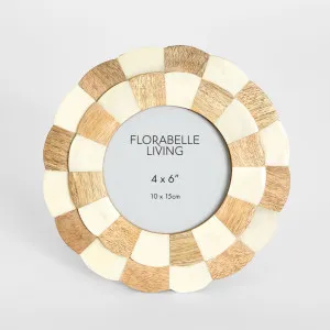Vena Bone Inlay 4x 4" Photo Frame Natural & White by Florabelle Living, a Prints for sale on Style Sourcebook
