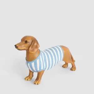 Jax Dachshund Sculpture Blue Stripe by Florabelle Living, a Statues & Ornaments for sale on Style Sourcebook