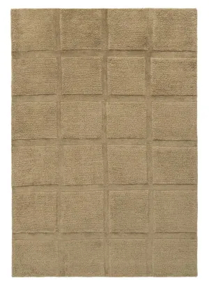 Azurine Brown Grid Wool Rug by Miss Amara, a Shag Rugs for sale on Style Sourcebook