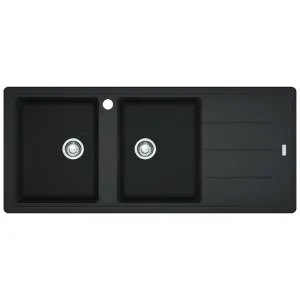 Franke Basis Double Bowl Sink Topmount, Right Hand Drainer, Onyx and Franke 'Rollamat' by Franke, a Kitchen Sinks for sale on Style Sourcebook