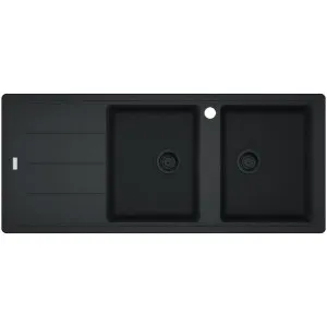 Franke Basis Double Bowl Sink, Left Hand, Matte Black and Franke 'Rollamat' by Franke, a Kitchen Sinks for sale on Style Sourcebook
