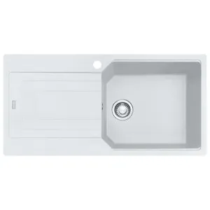 Franke Urban Fragranite Polar White Left Hand Single Bowl Sink with Drainer Kit by Franke, a Kitchen Sinks for sale on Style Sourcebook