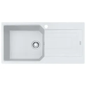 Franke Urban Fragranite Polar White Right Hand Single Bowl Sink with Drainer Kit by Franke, a Kitchen Sinks for sale on Style Sourcebook