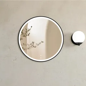 Otti LED Bondi 800mm Black Metal Frame Tuffi Mirror by Otti, a Vanity Mirrors for sale on Style Sourcebook