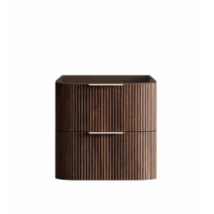 Otti Havana Vanity Sable Walnut Fluted Curve Wall Hung Vanity by Otti, a Vanities for sale on Style Sourcebook