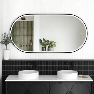 Otti LED Noosa 1500(W)x750(H) Black Metal Frame Mirror by Otti, a Vanity Mirrors for sale on Style Sourcebook