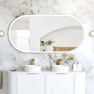 Otti LED Noosa 1500(W)x750(H) White Metal Frame Mirror by Otti, a Vanity Mirrors for sale on Style Sourcebook