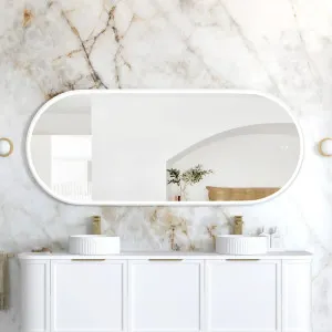Otti LED Noosa 1800(W)x750(H) White Metal Frame Mirror by Otti, a Vanity Mirrors for sale on Style Sourcebook