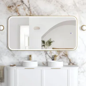 Otti LED Newport 1500(W)x750(H) Gold Metal Frame Mirror by Otti, a Vanity Mirrors for sale on Style Sourcebook