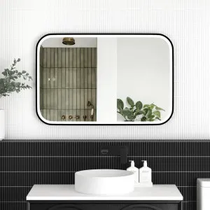 Otti LED Newport 900(H)x600(W) Black Metal Frame Tuffi Mirror by Otti, a Vanity Mirrors for sale on Style Sourcebook