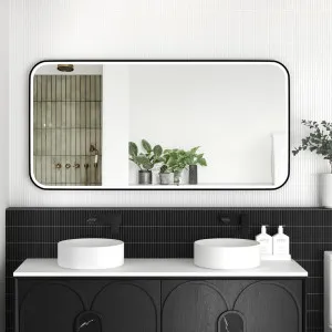 Otti LED Newport 1500(W)x750(H) Black Metal Frame Mirror by Otti, a Vanity Mirrors for sale on Style Sourcebook