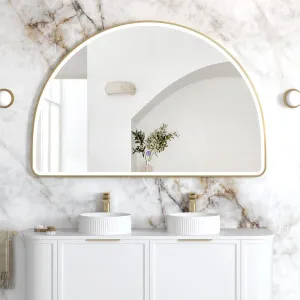 Otti LED Moonlight Archie 1000(H)x1500(W) Gold Metal Frame Mirror by Otti, a Vanity Mirrors for sale on Style Sourcebook