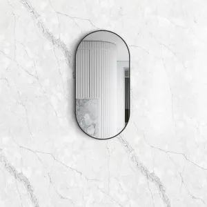 Otti Noosa 900(H)x450(W) Black Metal Frame Mirror by Otti, a Vanity Mirrors for sale on Style Sourcebook