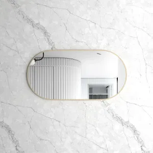 Otti Noosa 1200(W)x600(H) Gold Metal Frame Mirror by Otti, a Vanity Mirrors for sale on Style Sourcebook
