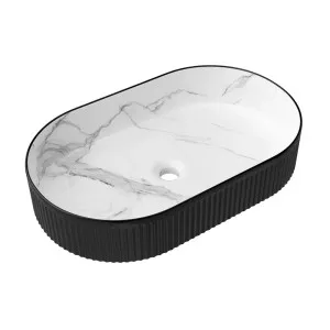 Otti Kensington Oval Basin Matte Black & Matte White Carrara by Otti, a Basins for sale on Style Sourcebook