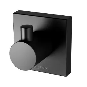 Phoenix Radii Robe Hook Square Plate Matte Black by PHOENIX, a Shelves & Hooks for sale on Style Sourcebook
