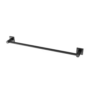 Phoenix Radii Single Towel Rail 600mm Square Plate Matte Black by PHOENIX, a Towel Rails for sale on Style Sourcebook