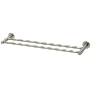 Phoenix Radii Double Towel Rail 600mm Round Plate Brushed Nickel by PHOENIX, a Towel Rails for sale on Style Sourcebook