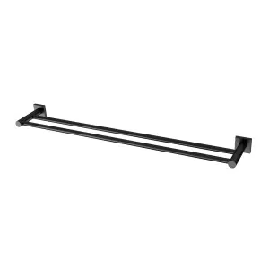 Phoenix Radii Double Towel Rail 800mm Square Plate Matte Black by PHOENIX, a Towel Rails for sale on Style Sourcebook