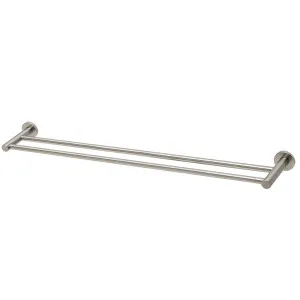 Phoenix Radii Double Towel Rail 800mm Round Plate Brushed Nickel by PHOENIX, a Towel Rails for sale on Style Sourcebook
