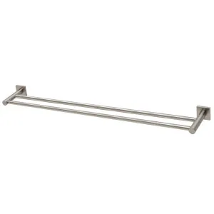 Phoenix Radii Double Towel Rail 800mm Square Plate Brushed Nickel by PHOENIX, a Towel Rails for sale on Style Sourcebook