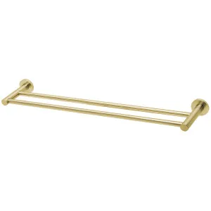 Phoenix Radii Double Towel Rail 600mm Round Plate Brushed Gold by PHOENIX, a Towel Rails for sale on Style Sourcebook