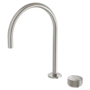 Phoenix Axia Hob Sink Mixer Set 220mm Gooseneck Brushed Nickel by PHOENIX, a Kitchen Taps & Mixers for sale on Style Sourcebook