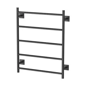 Phoenix Radii Heated Towel Ladder 550 x 740mm Square Plate Matte Black by PHOENIX, a Bathroom Fixtures for sale on Style Sourcebook