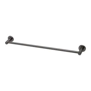 Phoenix Radii Single Towel Rail 600mm Round Plate Brushed Carbon by PHOENIX, a Towel Rails for sale on Style Sourcebook