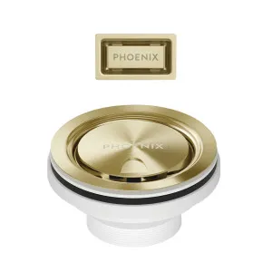 Phoenix Covered Sink Basket Waste with Overflow Brushed Gold by PHOENIX, a Traps & Wastes for sale on Style Sourcebook