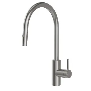 Phoenix Vivid MKII Pull Out Sink Mixer 240mm Gooseneck Brushed Carbon by PHOENIX, a Kitchen Taps & Mixers for sale on Style Sourcebook