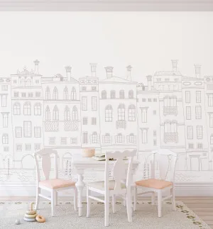 Parisian Street Wallpaper Mural by oliveetoriel.com, a Wallpaper for sale on Style Sourcebook