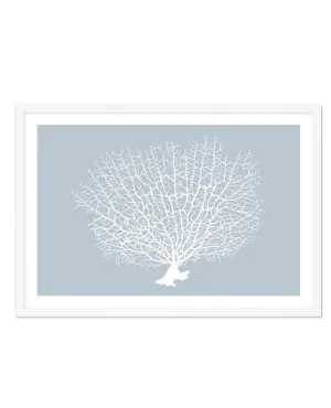 White Coral On Blue by oliveetoriel.com, a Prints for sale on Style Sourcebook