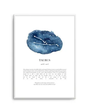 Taurus | Watercolour Zodiac by oliveetoriel.com, a Prints for sale on Style Sourcebook