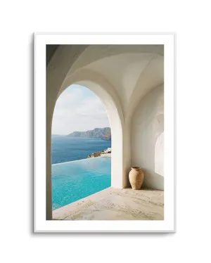 Santorini Azure Waters by oliveetoriel.com, a Prints for sale on Style Sourcebook