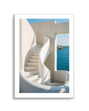 Greek Coastal Steps by oliveetoriel.com, a Prints for sale on Style Sourcebook