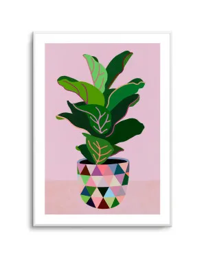 Plant with Pink Vase by Naomi Taitz Duffy by oliveetoriel.com, a Prints for sale on Style Sourcebook
