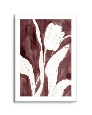 Burgundy Tulip Sketch II by oliveetoriel.com, a Prints for sale on Style Sourcebook