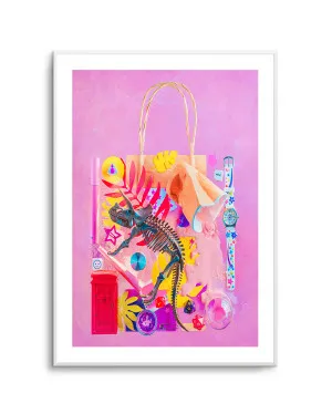 Pink Dino Playtime by Dina Belenko by oliveetoriel.com, a Prints for sale on Style Sourcebook