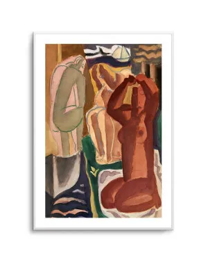 Two Bathing Women and a Bridge Figure by Leo Gestel by oliveetoriel.com, a Prints for sale on Style Sourcebook