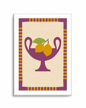 Still Life With Vase And Lemons II Color Edition by Shatha Al Dafai by oliveetoriel.com, a Prints for sale on Style Sourcebook
