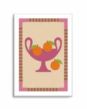 Still Life With Vase And Oranges I Color Edition by Shatha Al Dafai by oliveetoriel.com, a Prints for sale on Style Sourcebook
