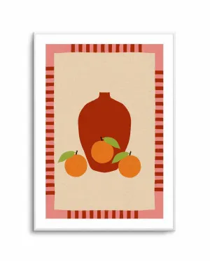 Still Life With Vase And Oranges II Color Edition by Shatha Al Dafai by oliveetoriel.com, a Prints for sale on Style Sourcebook
