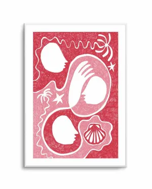 Palm Tree Island 1 Pink by Shatha Al Dafai by oliveetoriel.com, a Prints for sale on Style Sourcebook